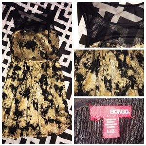 Golden and black mid-thigh dress